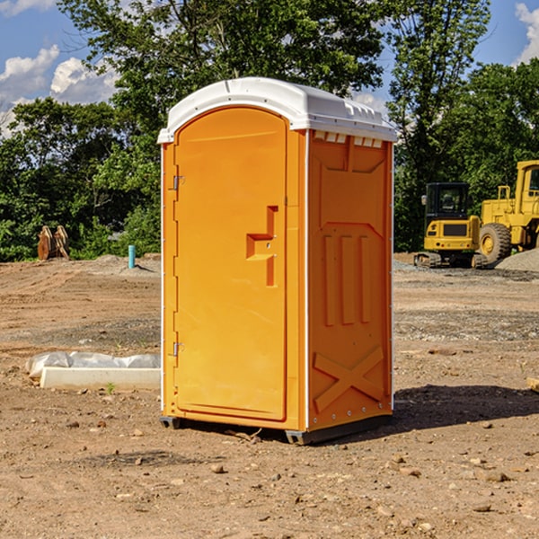 how often are the portable restrooms cleaned and serviced during a rental period in Stittville